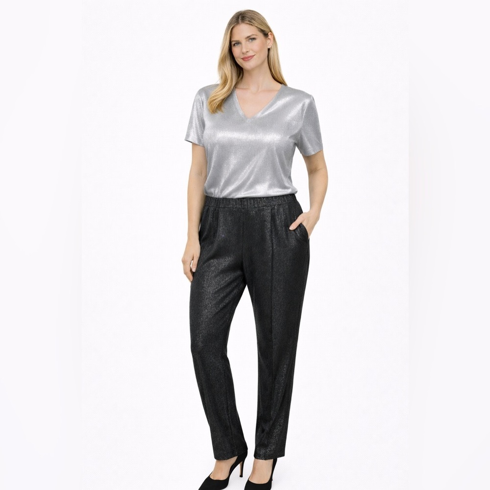 🔥🔥Narration Leggings Women Size M Pull On Stretch Waist Button Accents Black